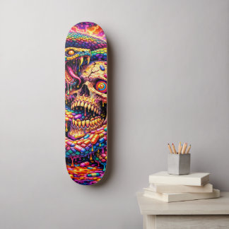 Psychedelische Schedel Slang Skateboard Deck