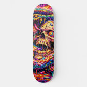 Psychedelische Schedel Slang Skateboard Deck (Voorkant)