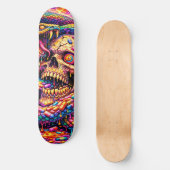 Psychedelische Schedel Slang Skateboard Deck (Voorkant)