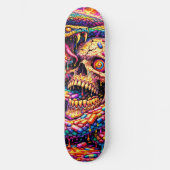 Psychedelische Schedel Slang Skateboard Deck (Voorkant)