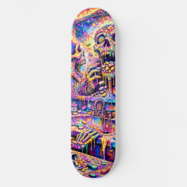 Psychedelische Schedel Spiegel Skateboard Deck
