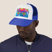 Psychedelische Schedel Trucker Pet (In situ)