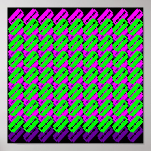 Psychedelische scheermesjes poster (Voorkant)