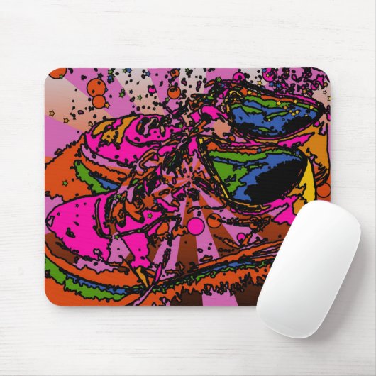 Psychedelische Schoenen Mousepad Muismat (Met muis)