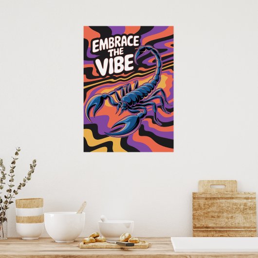 Psychedelische Schorpioen omhelst de Vibe Art Poster (Keuken)