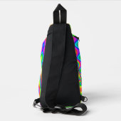 Psychedelische schoudertas met neon spiraalpatroon sling bag (Achterkant)