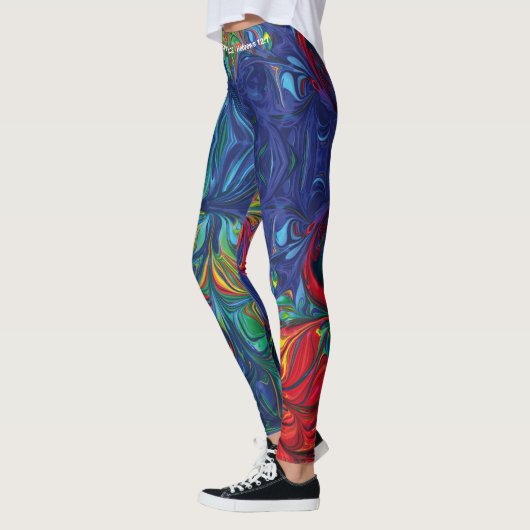 Psychedelische Schrift RUN UW RACE Custom Leggings (Links)