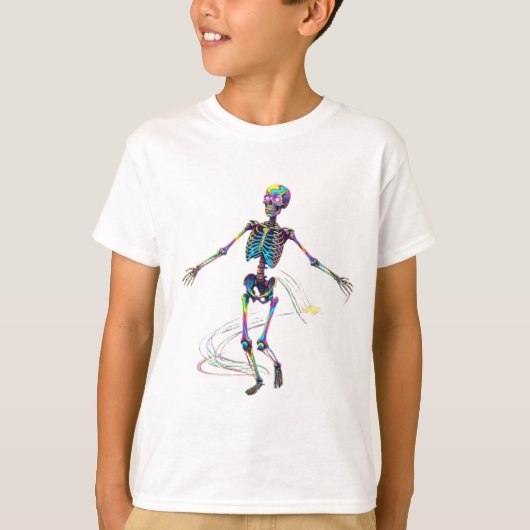 psychedelische skeletondans t-shirt (Voorkant)