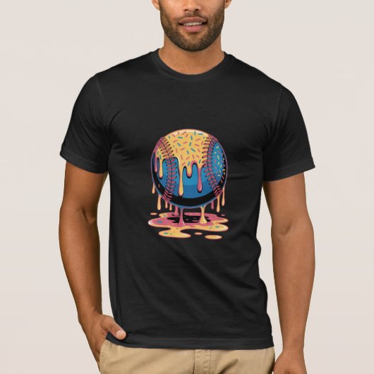 Psychedelische Smeltende Honkbal T-shirt (Voorkant)