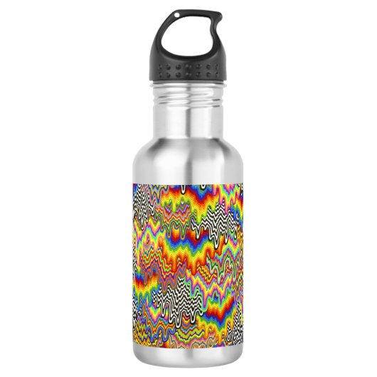 Psychedelische Smeltende Regenboog Water Fles (Voorkant)