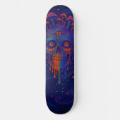 Psychedelische Smeltende Schedel Paddestoel Galaxy Persoonlijk Skateboard (Voorkant)