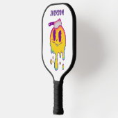 psychedelische smiley en schedelaangepaste naam pi pickleball paddle (Links)