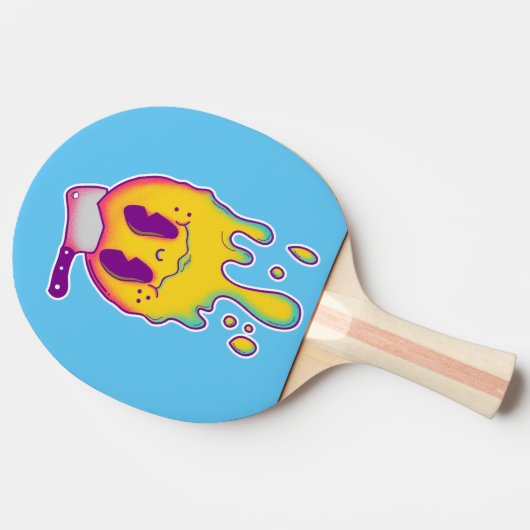psychedelische smiley tafeltennisbatje (Zijkant)
