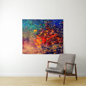 Psychedelische spatten | Regenboog Abstract Achter Wandkleed (In Situ (horizontaal))