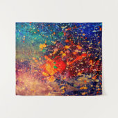 Psychedelische spatten | Regenboog Abstracte Achte Wandkleed (Voorkant (horizontaal))