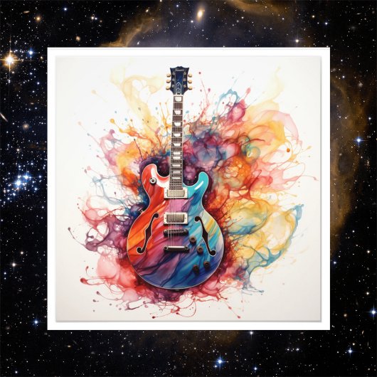 Psychedelische Spattende Gitarren Foto Kunst #12 Afdruk