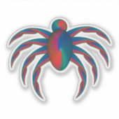 Psychedelische Spider Abstract Neon Wezen Sticker (Voorkant)