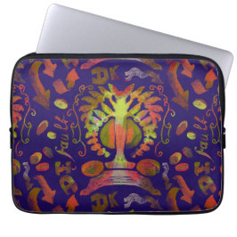 Psychedelische spiegelsymmetrie Abstracte kunst Laptop Sleeve