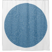 Psychedelische spiraal in blauw... douchegordijn (Voorkant)