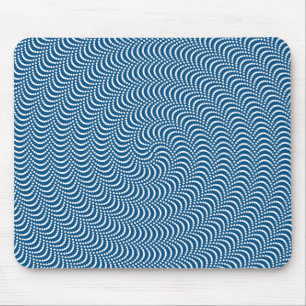 Psychedelische spiraal in blauw muismat
