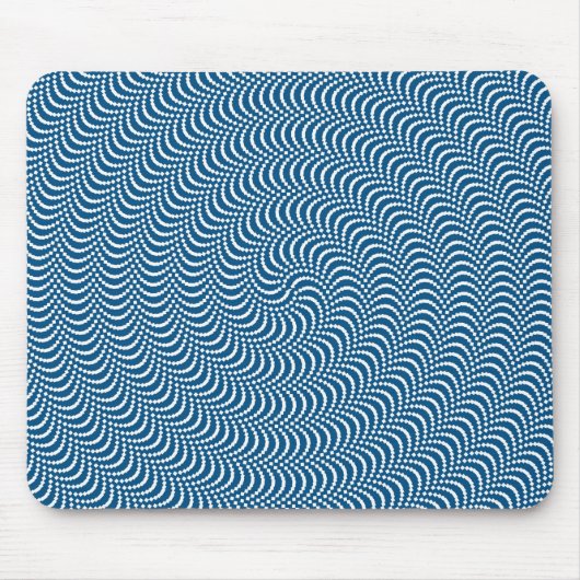 Psychedelische spiraal in blauw muismat (Voorkant)