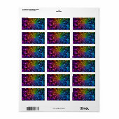 Psychedelische spiraal  Kleurrijke Fibonacci Etiket (Full Sheet)