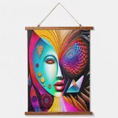 Psychedelische Spiral Woman Regenboog Energie Abst Hangend Wandkleed (Voorkant)