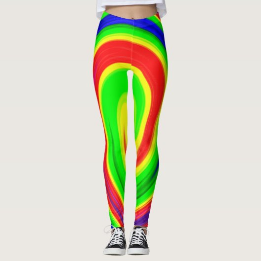 Psychedelische spiralen leggings (Voorkant)