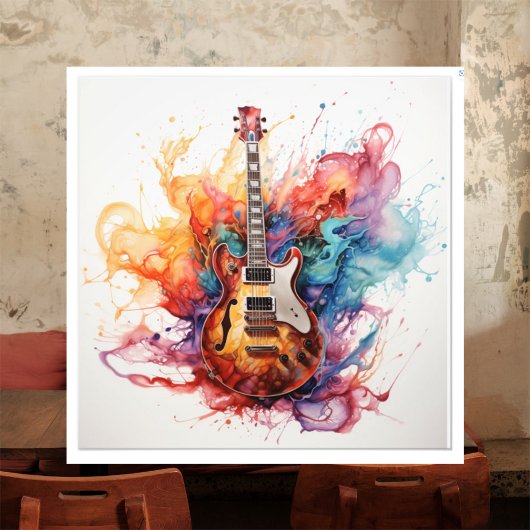 Psychedelische Splashing Guitars Foto Art #10 Afdruk