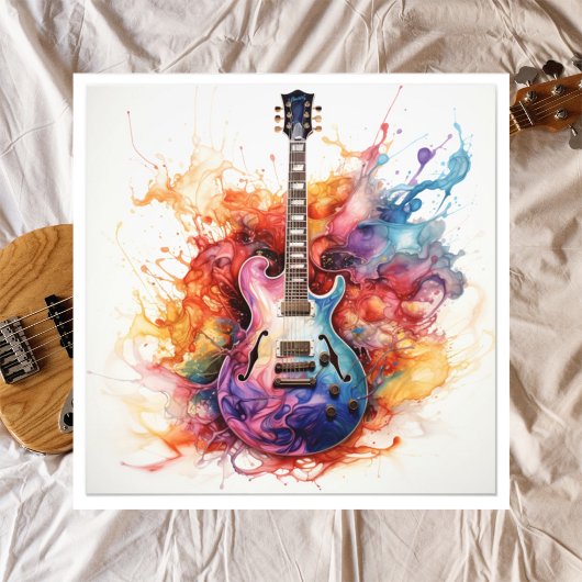 Psychedelische Splashing Guitars Foto Art #11 Foto Afdruk