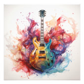 Psychedelische Splashing Guitars Foto Art #13 Afdruk (Voorkant)
