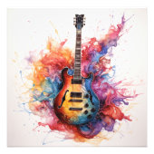 Psychedelische Splashing Guitars Foto Art #15 Afdruk (Voorkant)