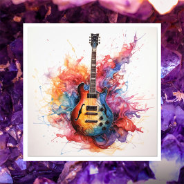 Psychedelische Splashing Guitars Foto Art #15 Afdruk