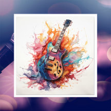 Psychedelische Splashing Guitars Foto Art #1