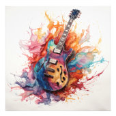 Psychedelische Splashing Guitars Foto Art #1 Foto Afdruk (Voorkant)