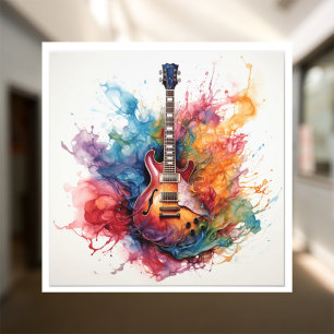 Psychedelische Splashing Guitars Foto Art #2 Afdruk