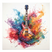 Psychedelische Splashing Guitars Foto Art #2 Afdruk (Voorkant)