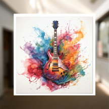 Psychedelische Splashing Guitars Foto Art #2