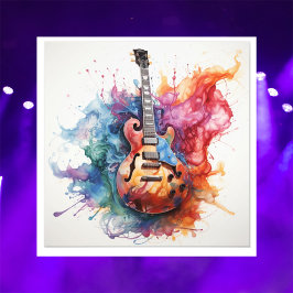 Psychedelische Splashing Guitars Foto Art #3 Afdruk