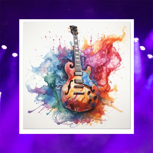 Psychedelische Splashing Guitars Foto Art #3 Afdruk