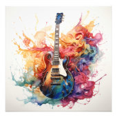 Psychedelische Splashing Guitars Foto Art #4 Afdruk (Voorkant)
