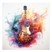 Psychedelische Splashing Guitars Foto Art #5 Foto Afdruk (Voorkant)