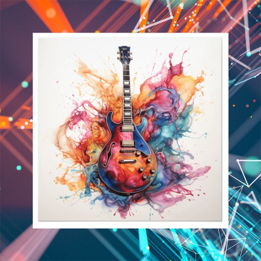 Psychedelische Splashing Guitars Foto Art #7 Afdruk