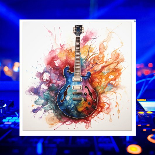 Psychedelische Splashing Guitars Foto Art #8 Afdruk