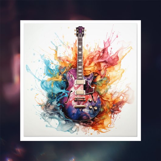 Psychedelische Splashing Guitars Foto Art #9 Afdruk