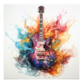 Psychedelische Splashing Guitars Foto Art #9 Afdruk (Voorkant)