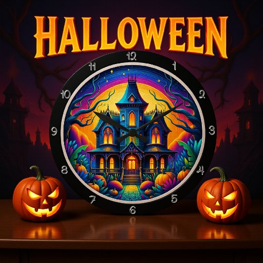 Psychedelische spookachtige nachtscène van Castle Grote Klok