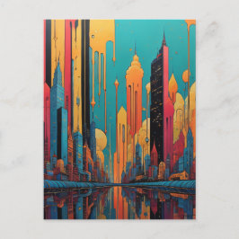 Psychedelische stad briefkaart