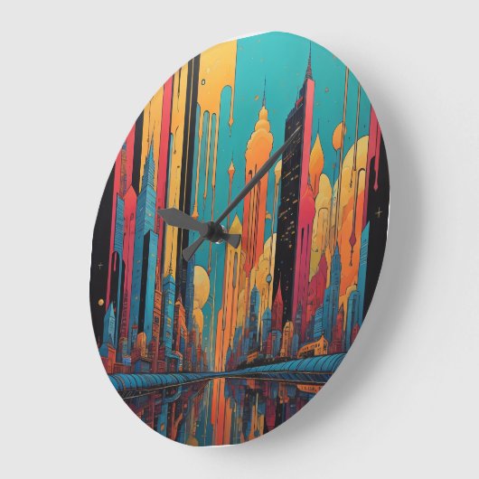 Psychedelische stad grote klok (Hoek)