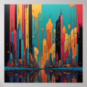 Psychedelische stad poster (Voorkant)